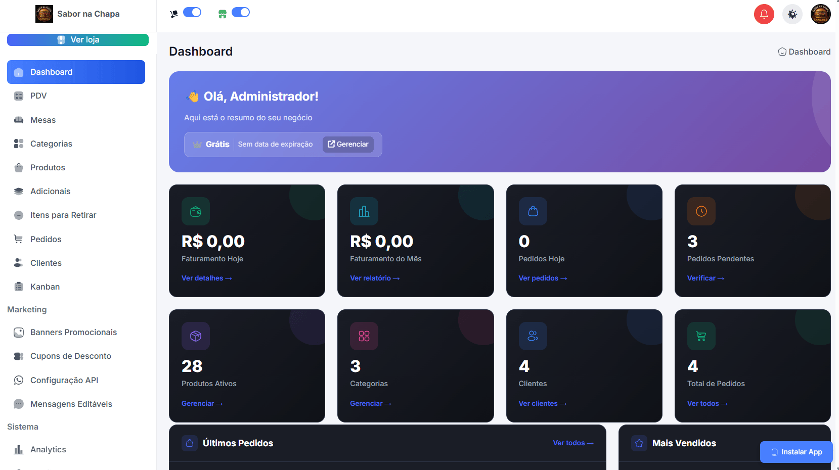 Painel Administrativo PedeMais